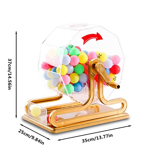 FHCSAO Máquina de Lotería Manual, con 100 Bolas de Números de Colores, Mano de Obra Fina, Segura y No Tóxica, para Fiestas, Cenas, Empresas de Entretenimiento Ktv, Grupos Grandes