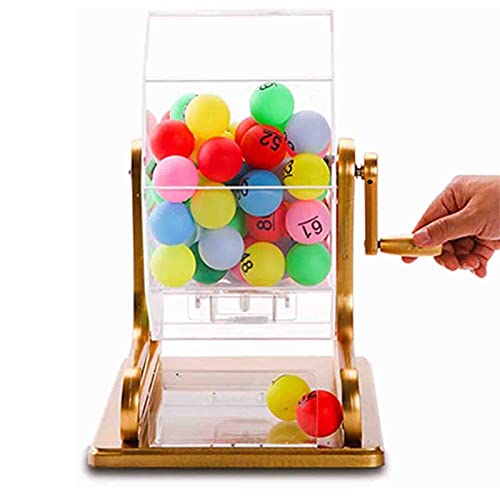 FHCSAO Máquina de Lotería Manual, con 100 Bolas de Números de Colores, Mano de Obra Fina, Segura y No Tóxica, para Fiestas, Cenas, Empresas de Entretenimiento Ktv, Grupos Grandes
