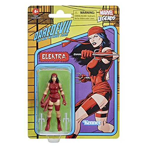 Figura de acción de 9,5 cm de Elektra Retro 375 Collection de Hasbro Marvel Legends