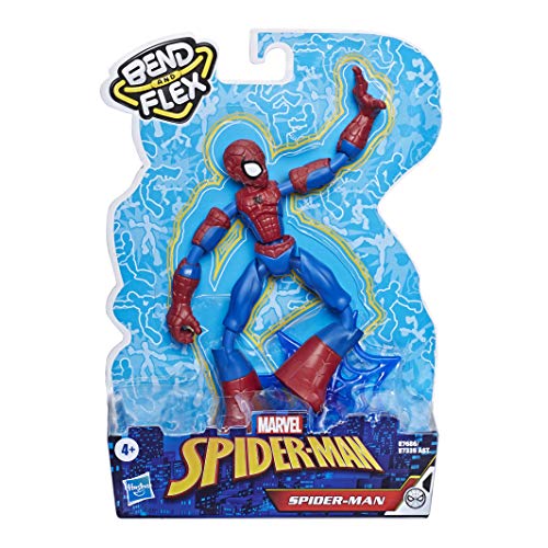 Figura de acción de Spider-Man de Marvel Spider-Man Bend and Flex, Figura flexible de 15 cm, incluye accesorio arácnido, a partir de 6 años