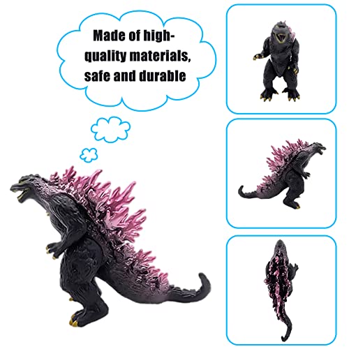 Figuras de Godzilla - TNMV 6PCS Adornos Godzilla Decoración, Juego de Juguetes de Dinosaurio,Ideal Como Regalo para Niños Traje de cumpleaños
