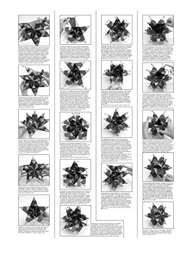 folia 801/1515 Bascetta - Juego de manualidades (papel transparente blanco y plateado, 15 x 15 cm, 32 hojas, tamaño de la estrella de papel aprox. 20 cm, con instrucciones, para decoración atemporal)