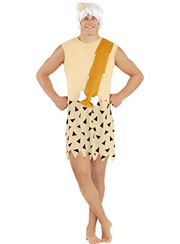 Funidelia | Disfraz de Bam-Bam - Los Picapiedra Oficial para Hombre Talla XL ▶ The Flintstones, Dibujos Animados, Los Picapiedra, Cavernícolas - Color: Naranja - Licencia: 100% Oficial