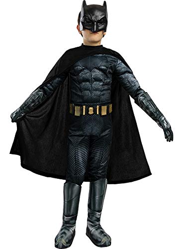 Funidelia | Disfraz de Batman Deluxe - La Liga de la Justicia Oficial para niño Talla 5-6 años ▶ Caballero Oscuro, Superhéroes, DC Comics, Hombre Murciélago - Color: Negro - Licencia: 100% Oficial