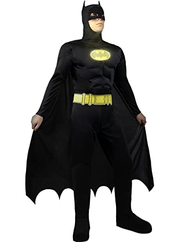 Funidelia | Disfraz de Batman TDK Lights On! para hombre ▶ Superhéroes, DC Comics, Murciélago - Disfraces para adultos, accesorios para Fiestas, Carnaval y Halloween - Talla M - Negro