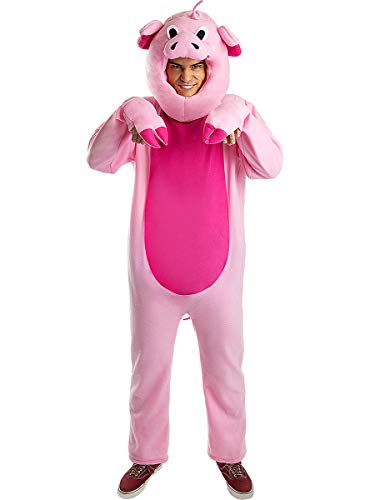 Funidelia | Disfraz de Cerdo para Hombre Talla M ▶ Animales - Color: Rosa - Divertidos Disfraces y complementos para Carnaval y Halloween