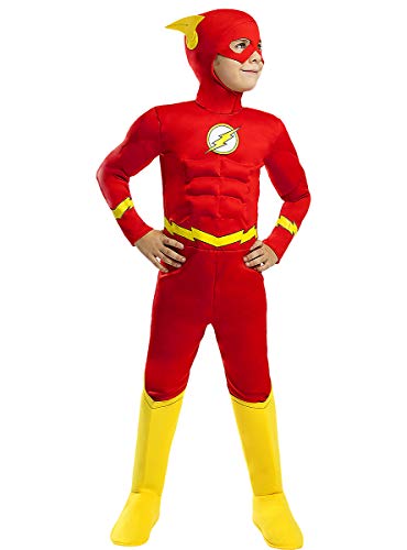 Funidelia | Disfraz de Flash Deluxe Oficial para niño Talla 10-12 años ▶ Superhéroes, DC Comics, Justice League - Color: Rojo - Licencia: 100% Oficial