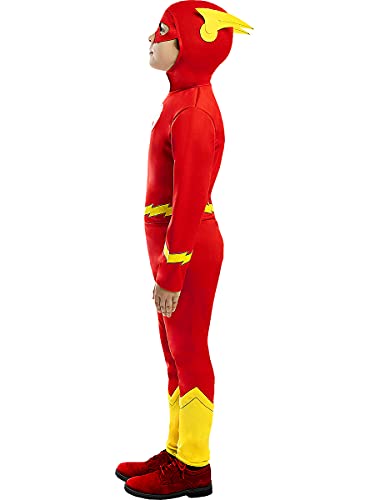 Funidelia | Disfraz de Flash Oficial para niño Talla 10-12 años ▶ Superhéroes, DC Comics, Justice League - Color: Rojo - Licencia: 100% Oficial - Divertidos Disfraces y complementos
