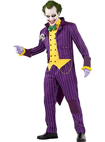 Funidelia | Disfraz de Joker - Arkham City Oficial para Hombre Talla XL ▶ Superhéroes, DC Comics, Villanos - Color: Morado - Licencia: 100% Oficial - Divertidos Disfraces y complementos