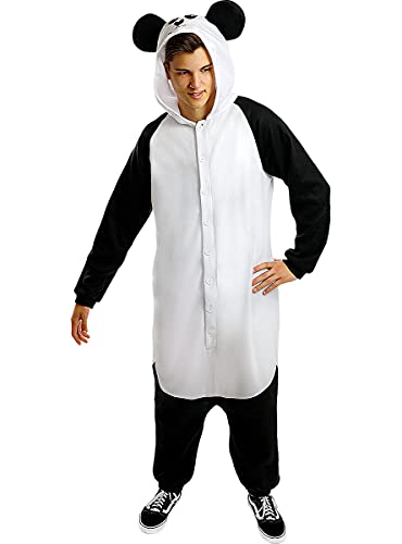 Funidelia | Disfraz de Oso Panda Onesie para Hombre y Mujer Talla M ▶ Animales, Oso - Color: Blanco - Divertidos Disfraces y complementos para Carnaval y Halloween
