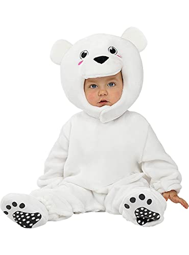 Funidelia | Disfraz de Oso Polar para bebé ▶ Animales, Oso - Disfraz para niños y divertidos accesorios para Fiestas, Carnaval y Halloween - Talla 6-12 meses - Blanco