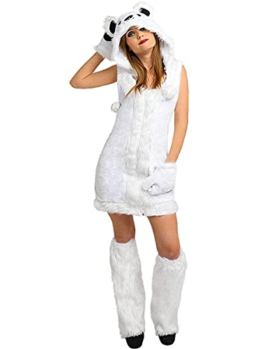 Funidelia | Disfraz de Oso Polar para Mujer Talla XL ▶ Animales, Oso - Color: Blanco - Divertidos Disfraces y complementos para Carnaval y Halloween