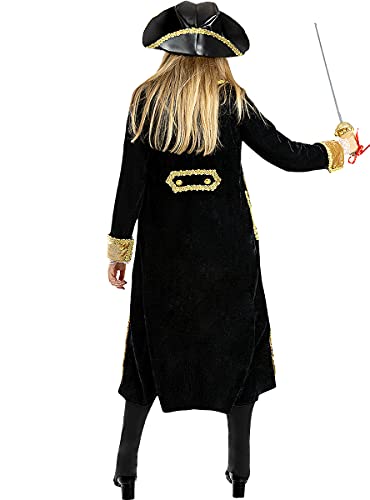 Funidelia | Disfraz de Pirata Deluxe - Colección Colonial para Mujer Talla L ▶ Corsario, Bucanero - Color: Negro - Divertidos Disfraces y complementos