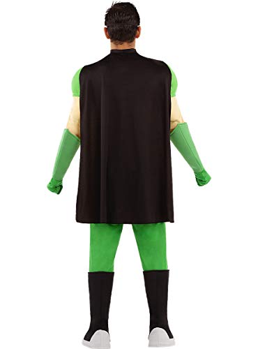Funidelia | Disfraz de Robin Oficial para Hombre Talla XL ▶ Chico Maravilla, Superhéroes, DC Comics - Color: Verde - Licencia: 100% Oficial - Divertidos Disfraces y complementos