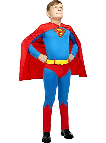 Funidelia | Disfraz Superman Oficial para niño Talla 5-6 años ▶ Hombre de Acero, Superhéroes, DC Comics, Justice League - Color: Azul - Licencia: 100% Oficial