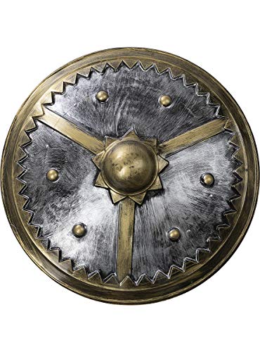 Funidelia | Escudo de Vikingo de 61 cms para Hombre y Mujer ▶ Nórdico, Valkiria, Bárbaro, Vikings - Color: Marrón, Accesorio para Disfraz - Divertidos Disfraces y complementos