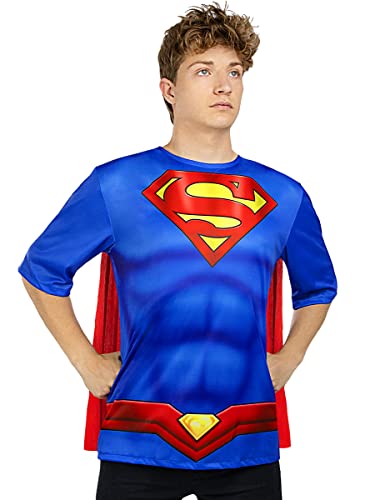 Funidelia | Kit disfraz de Superman para hombre ▶ Hombre de Acero, Superhéroes, DC Comics, Justice League - Disfraces para adultos, accesorios para Fiestas, Carnaval y Halloween - Talla L-XL - Rojo