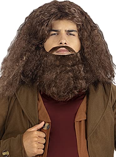 Funidelia | Peluca de Hagrid con barba para hombre ▶ Películas & Series, Magos, Harry Potter, Hogwarts - Accesorios para adultos, accesorio para disfraz - Marrón