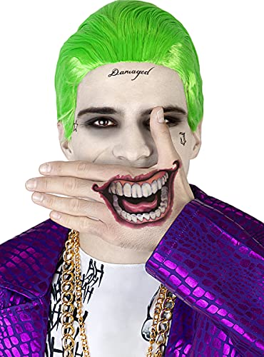Funidelia | Tatuajes Joker - Suicide Squad Oficial para Hombre ▶ Superhéroes, DC Comics, Villanos - Color: Negro, Accesorio para Disfraz - Licencia: 100% Oficial