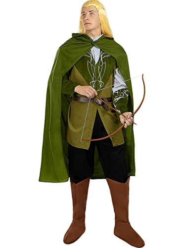Funidia | Disfraz de Legolas - Señor de los Anillos hombre ▶ Hobbit, Lord of the Rings - Disfraz para adultos y divertidos accesorios para Fiestas, Carnaval y Halloween - Talla L - Gris / Plateado
