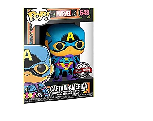Funko- Pop Marvel Black Light Captain America Juguete coleccionable, Multicolor (48845)