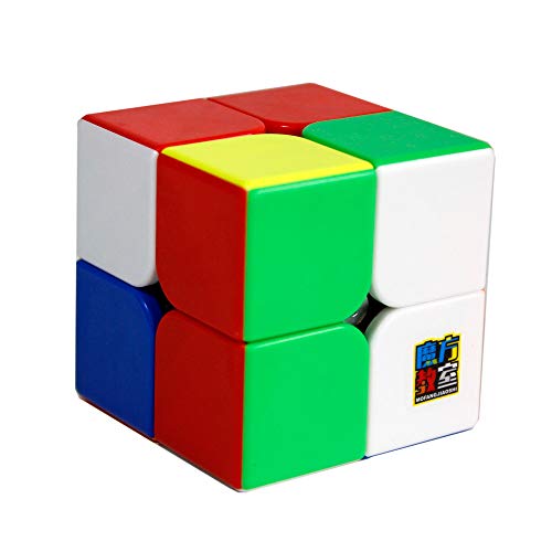 FunnyGoo MoYu MFJS Mofang jiaoshi Cubing Classroom Meilong 2 M 2x2 Magic Puzzle Cube MeiLong 2M 2x2x2 cube Sin pegatinas con bolsa y soporte con el logotipo de MoYu (el color del soporte puede variar)