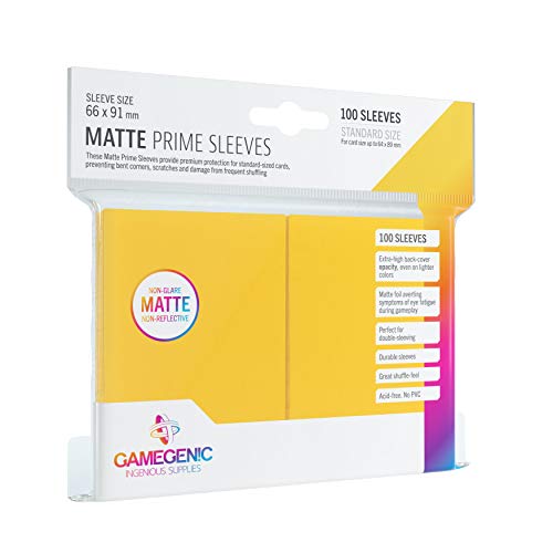 GAMEGEN!C- Pack Matte Prime Sleeves Yellow (100), Color (GGS10032ML)