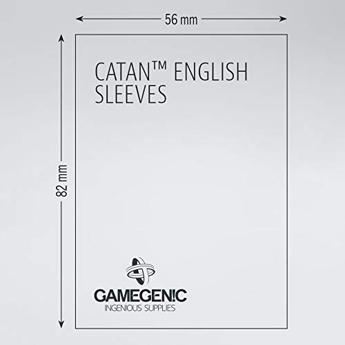 GAMEGEN!C- Prime Catan-Sized Sleeves 56x82mm (50), Color Clear (GGS10072ML)