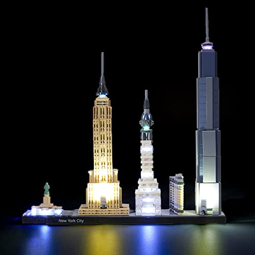 GEAMENT Conjunto de Luces LED para Architecture Ciudad de Nueva York (New York City) - Compatible con Lego 21028 de Bloques de construcción (Juego Lego no Incluido) (con Instrucciones)