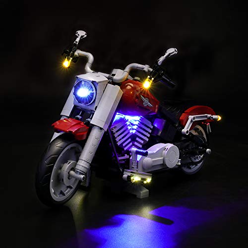 GEAMENT Conjunto de Luces LED para Harley Davidson Fat Boy - Compatible con Lego Creator 10269 de Bloques de construcción (Juego Lego no Incluido) (con Instrucciones)