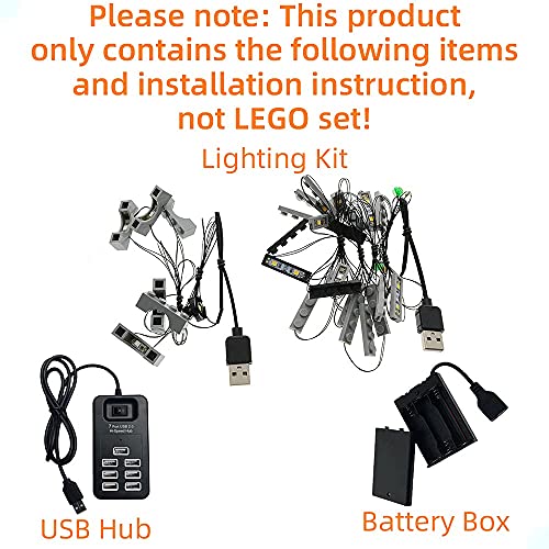 GEAMENT Kit de Luces LED para Jardines de la Ciudad de Ninjago (Ninjago City Gardens) - Compatible con Lego 71741 (Juego Lego no Incluido) (con Instrucciones)
