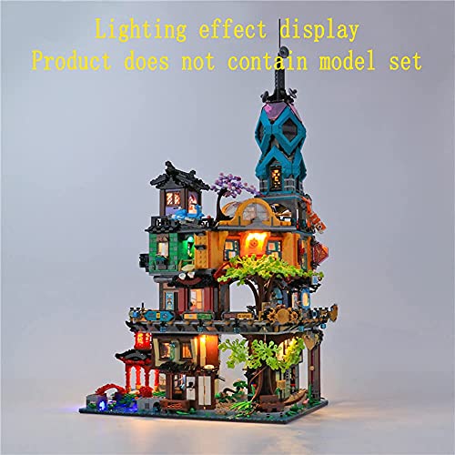 GEAMENT Kit de Luces LED para Jardines de la Ciudad de Ninjago (Ninjago City Gardens) - Compatible con Lego 71741 (Juego Lego no Incluido) (con Instrucciones)