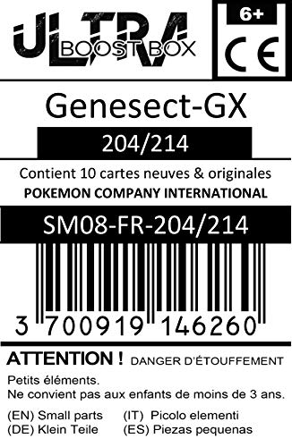 Genesect-GX 204/214 Full Art - #myboost X Soleil & Lune 8 Tonnerre Perdu - Coffret de 10 Cartes Pokémon Françaises