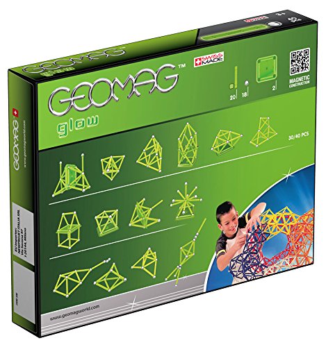 Geomag- Glow Construcciones magnéticas y juegos educativos, Multicolor, 40 piezas (330)