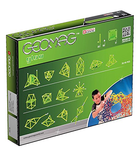 Geomag- Glow Construcciones magnéticas y juegos educativos, Multicolor, 40 piezas (330)