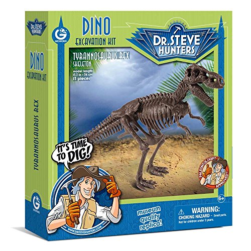 Geoworld Hunters-Dino Dig Excavation T. rex-13 pieces-Uncle Milton Scientific Educational Toy Kit de Excavacion con Tyrannosaurus Rex Dr. Steve, color (90891030)