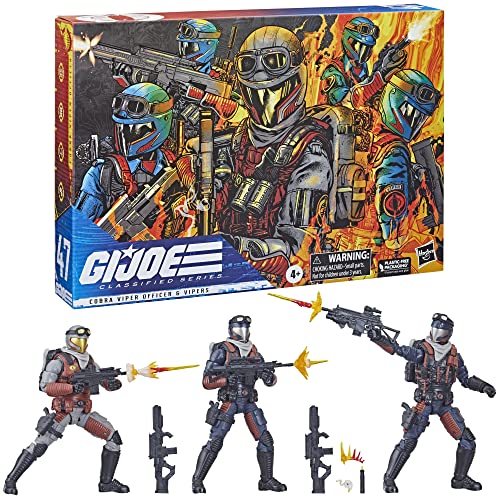 G.I. Joe Clasificado Serie Cobra Viper Officer & Vipers Figuras 47 Juguetes, Múltiples Accesorios, Paquete Personalizado Arte