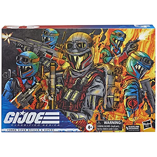 G.I. Joe Clasificado Serie Cobra Viper Officer & Vipers Figuras 47 Juguetes, Múltiples Accesorios, Paquete Personalizado Arte