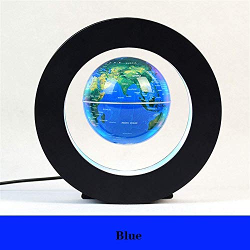Globo Flotante magnético Novedad Globo terráqueo de levitación Redonda electrónica con luz LED Adornos de Mesa de Oficina en casa (Azul)