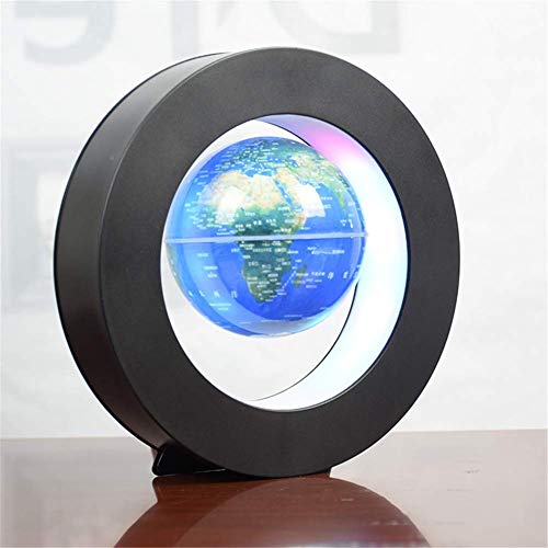 Globo Flotante magnético Novedad Globo terráqueo de levitación Redonda electrónica con luz LED Adornos de Mesa de Oficina en casa (Azul)