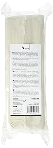 Glorex Keramiplast 6 8070 301 - Masilla de modelado endurecida al aire, color blanco, aprox. 2500 g, lista para usar y flexible, fabricada a base de forma natural