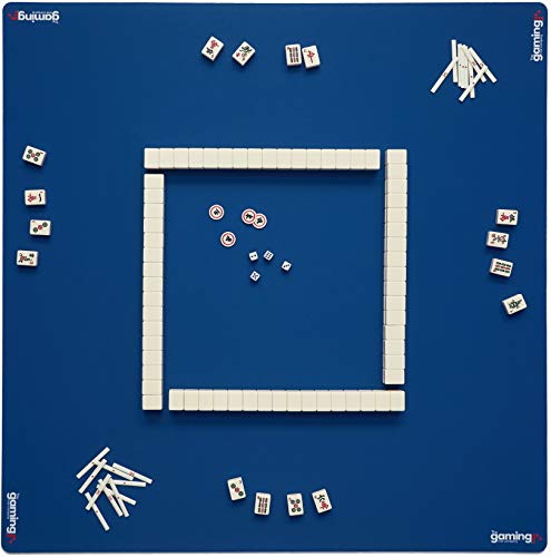 GMC Deluxe - Alfombrilla de mesa para mesa de póquer con reducción de ruido, 4 mm de grosor, espuma de goma para mahjong dominó, color azul