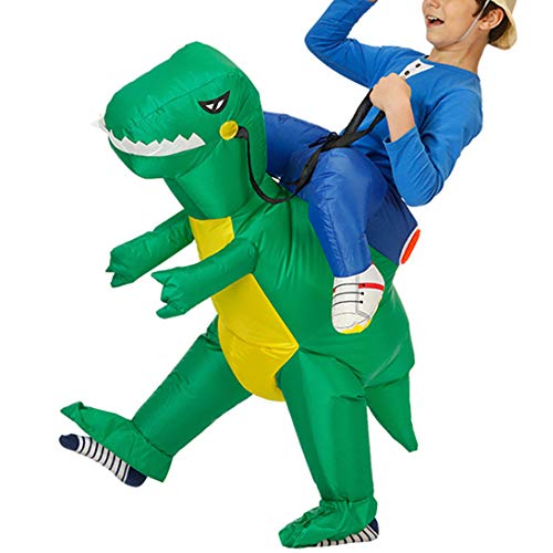 Godmoy Divertido Juego de Disfraz de Dinosaurio Inflable Montar Tyrannosaurus Rex Dinosaurio Traje de Cosplay Traje de Halloween para niños Adultos