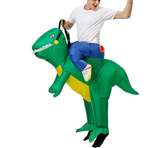 Godmoy Divertido Juego de Disfraz de Dinosaurio Inflable Montar Tyrannosaurus Rex Dinosaurio Traje de Cosplay Traje de Halloween para niños Adultos