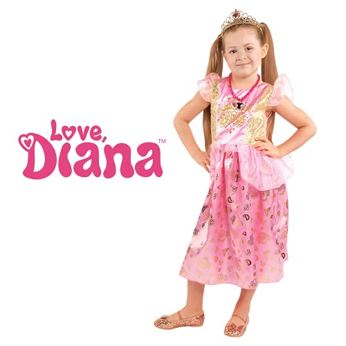 Goliath-Disfraz Love Diana Vestido Princesa Talla única con 2 Accesorios Youtuber, Color Rosa, (919861.006)