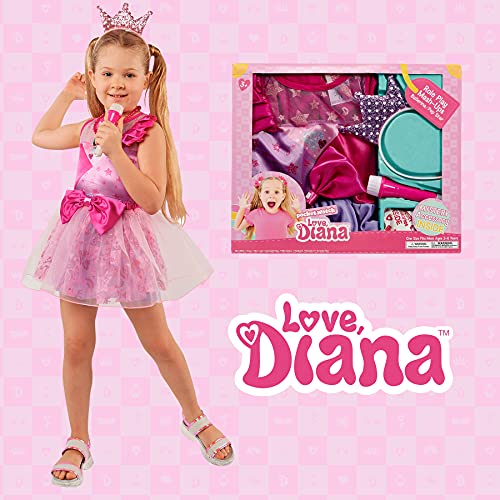 Goliath-Disfraz Love Diana Vestido Princesa Talla única con 2 Accesorios Youtuber, Color Rosa, (919861.006)
