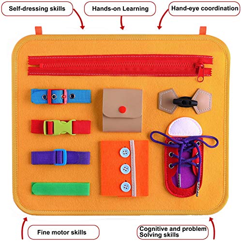 Goorder Busy Board, Bebés Tablero Sensorial Montessori, Juguetes Educativos para Niño de 1 2 3 4 Años, Juguete Actividades Habilidades Motoras, Regalo de Cumpleaños para Niños Niñas Bebe Pequeños