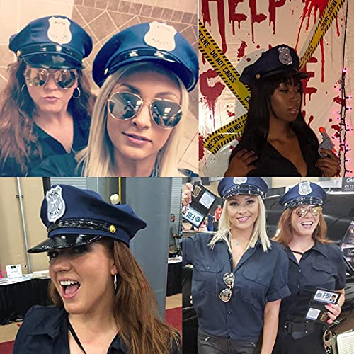 Gorras de la policía del yate para adultos, novedad, tapas planas, disfraz de festival, cosplay, tapa de rendimiento, accesorios negro B