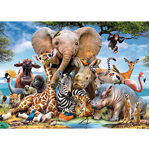 GuDoQi Puzzle 1000 Piezas Animales Salvajes Puzzle para Adultos Selva Puzzle Juego Familiar Decoración del Hogar