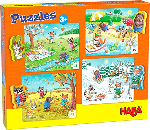 HABA-301888 Puzzles Las Cuatro Estaciones Puzle Infantil, Multicolor (301888)